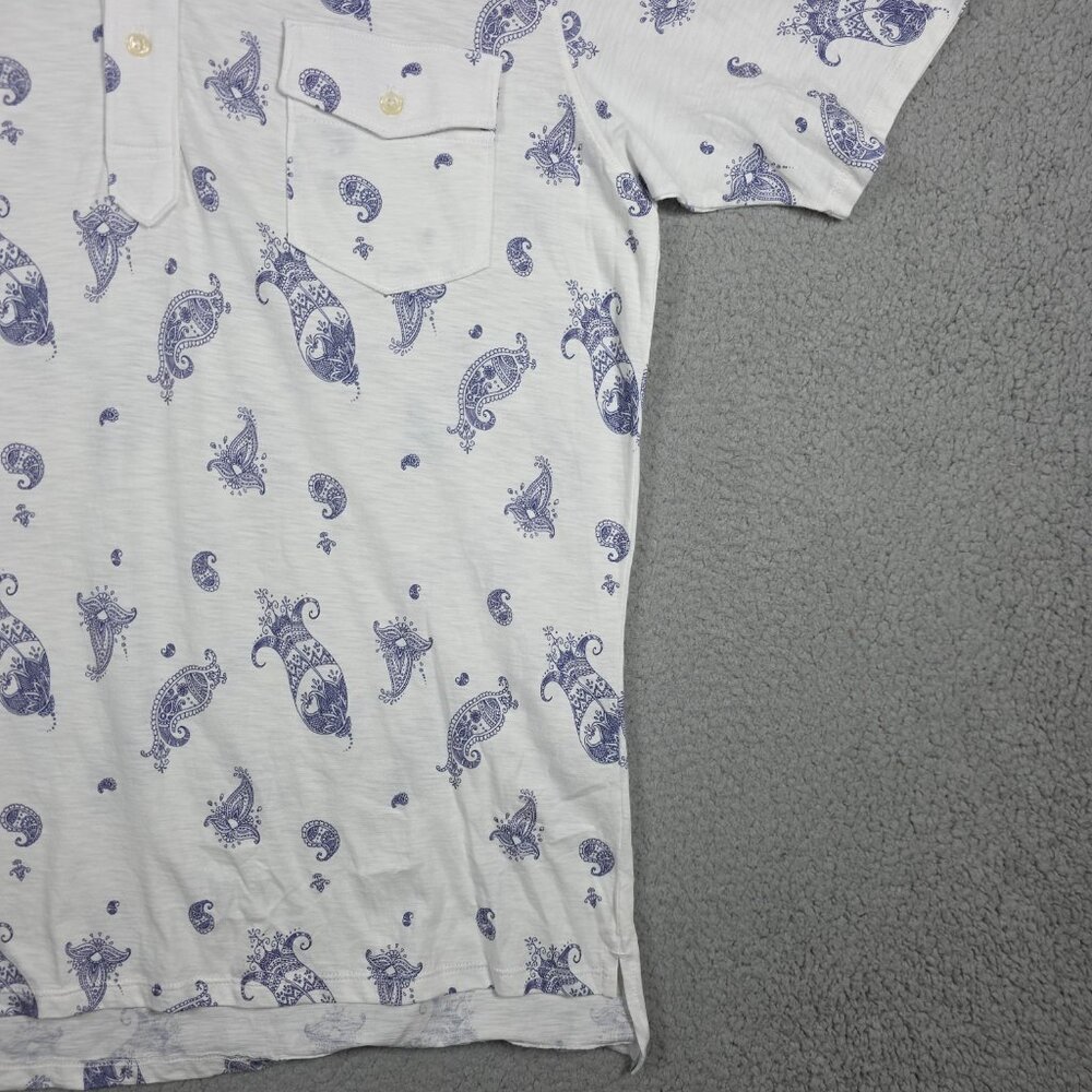B Draddy Parsons Polo Shirt Mens Medium 100% Organic Pima 4 Button Lightweight - Picture 3 of 9